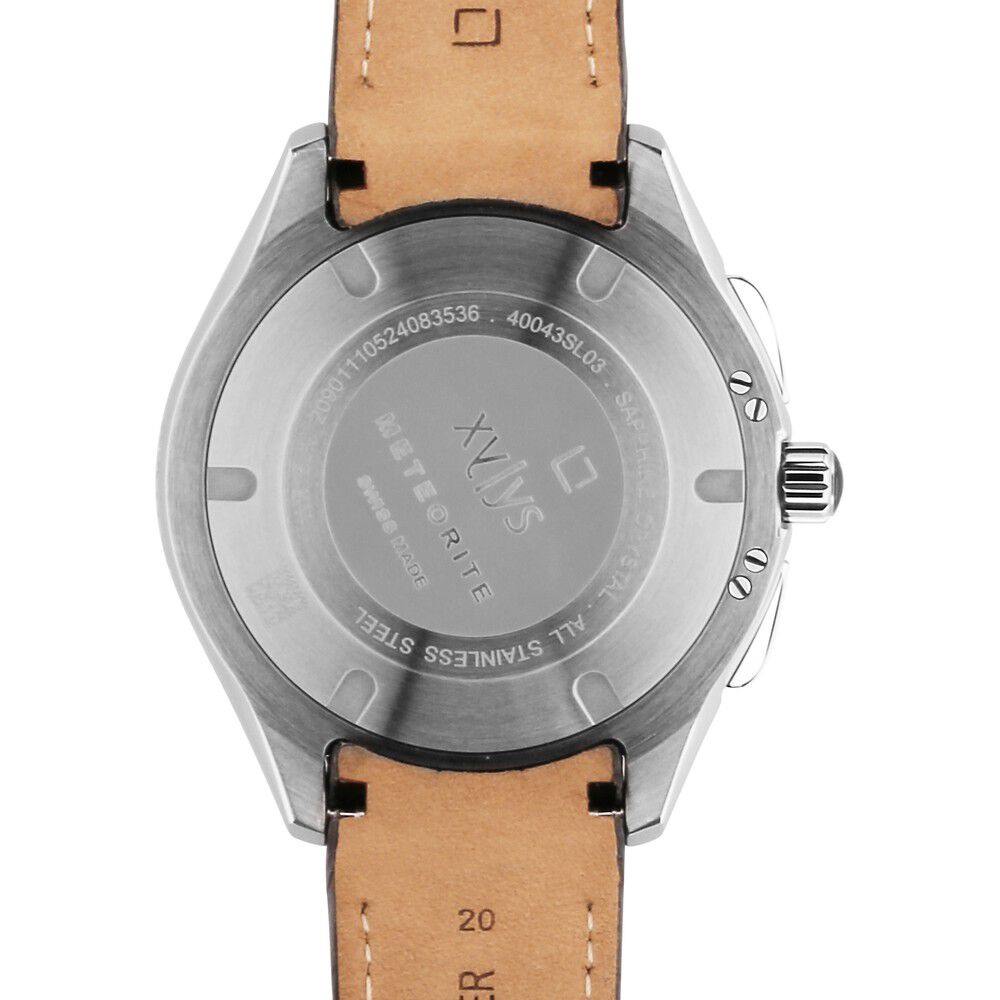 Buy Online Xylys Swiss Chronograph Grey Leather Strap White Dial