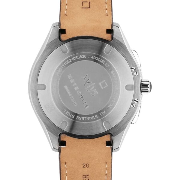 Xylys Swiss Chronograph Grey Leather Strap White Dial Watch For Men - image number 4