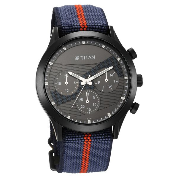 Titan Athleisure Anthracite Dial Quartz Multifunction Nylon Strap watch for Men - image number 0