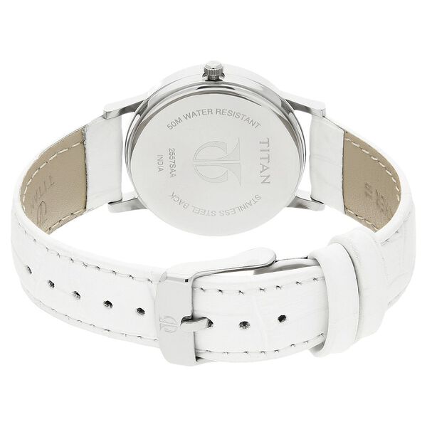 Titan Quartz Multifunction Silver Dial Leather Strap Watch for Women - image number 3