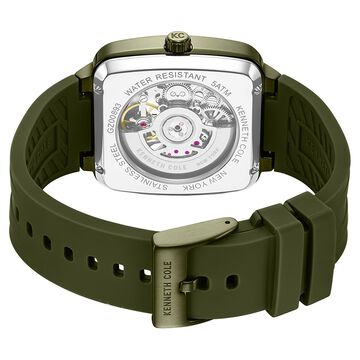 Kenneth Cole-Automatic Green Dial Green Silicone Strap Watch For Men