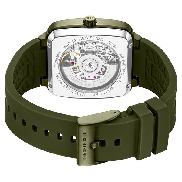 Kenneth Cole-Automatic Green Dial Green Silicone Strap Watch For Men - image number 3