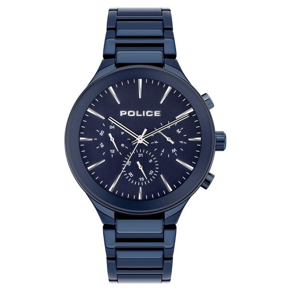 Police Quartz Multifunction Blue Dial Metal Strap Watch for Men - image number 0