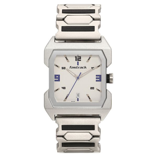 Fastrack Hitlist Quartz Analog with Date White Dial Stainless Steel Strap Watch for Guys - image number 1