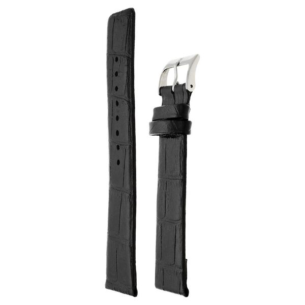 22 mm Black Genuine Leather Straps for Men - image number 2