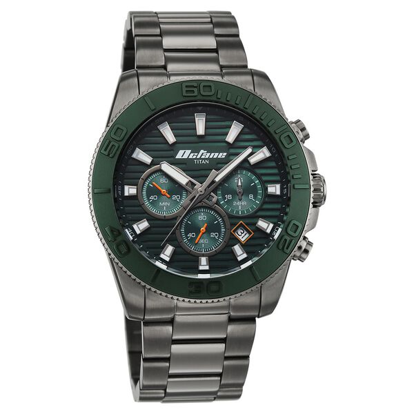 Octane Fashion Accendo Chronograph with Knurled Bezel & Lume Hands for Men - image number 2