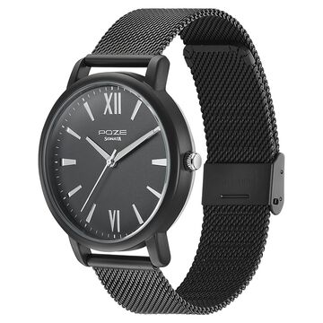 Sonata Poze Quartz Analog Black Dial Mesh Strap Watch for Men