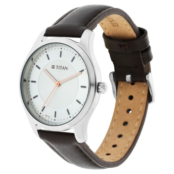 Titan Workwear Silver Dial Women Watch With Leather Strap - image number 2