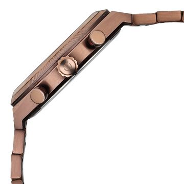 Titan Micromotors Analog with Retrograde Day and Date and Brown Dial Coffee Stainless Steel Strap Watch for Men
