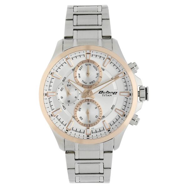 Titan Octane White Dial Quartz Multifunction Stainless Steel Strap watch for Men - image number 0