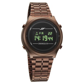 SF CirQle Digital Dial Brown Stainless Steel Strap Watch For Men