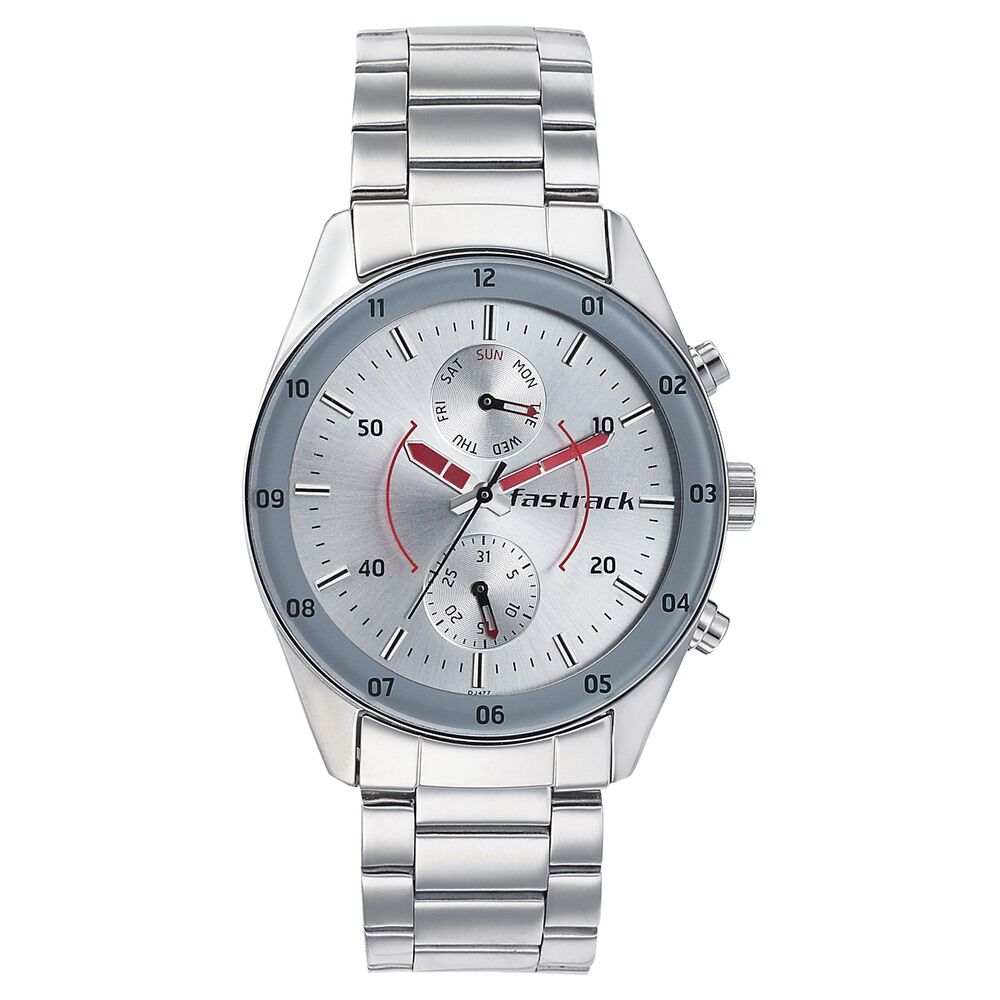 Buy Online Fastrack Space Rover Quartz Multifunction Silver Dial