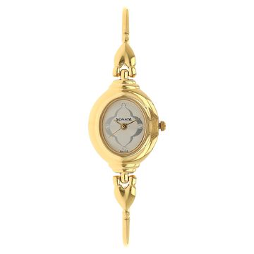 Sonata Quartz Analog Silver Dial Metal Strap Watch for Women