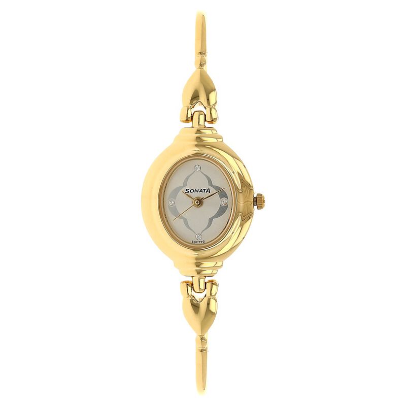 Sonata Quartz Analog Silver Dial Metal Strap Watch for Women