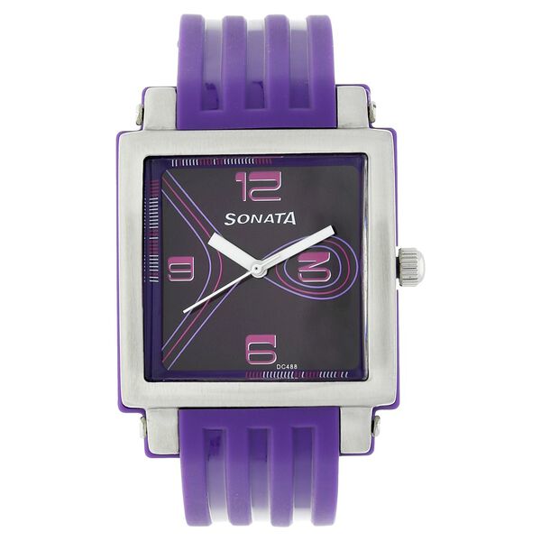 SF Quartz Analog Purple Dial Plastic Strap Watch for Women - image number 0