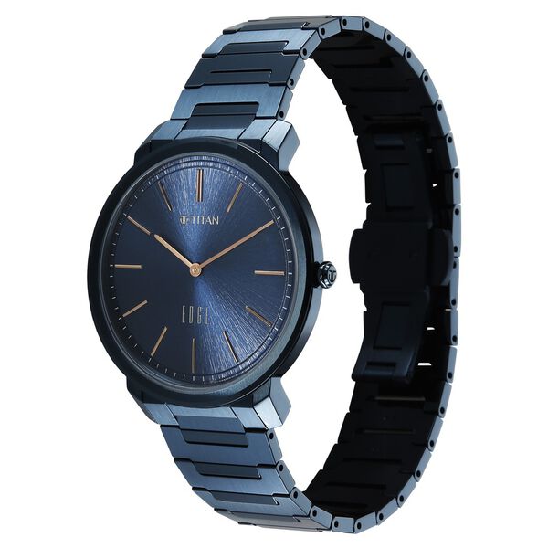 Edge Meister Quartz Analog Blue Dial Blue Stainless Steel Strap Watch For Men - image number 4