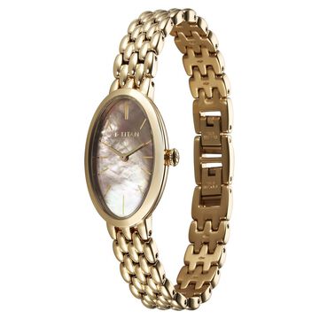 Titan Aura Quartz Analog Mother Of Pearl Dial Stainless Steel Strap Watch for Women
