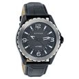 Titan HTSE Black Dial Solar Powered Leather Strap Watch for Men