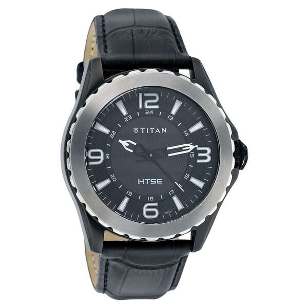 Titan Solar Powered Black Dial Stainless Steel Strap Watch for Men - image number 0