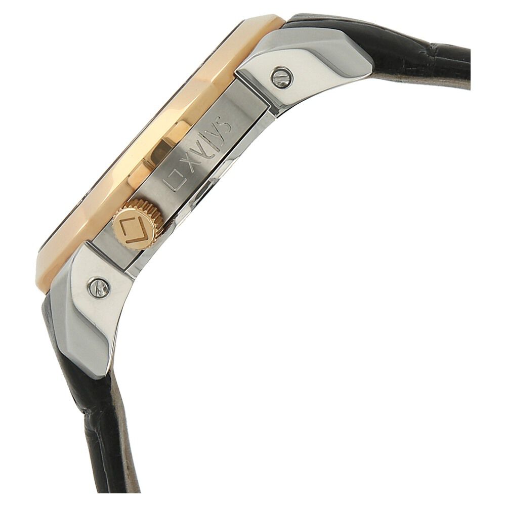 Buy Online Xylys Swiss Analog Black Leather Strap and Black Dial
