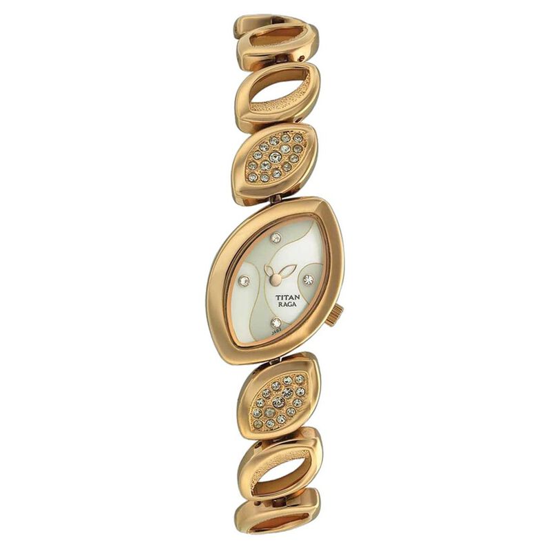 Titan Quartz Analog Mother Of Pearl Dial Watch for Women