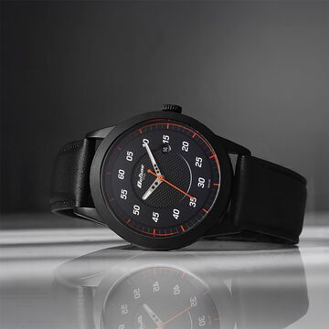 Titan Octane Quartz Analog with Date Black Dial With Black Leather Strap Watch For Men
