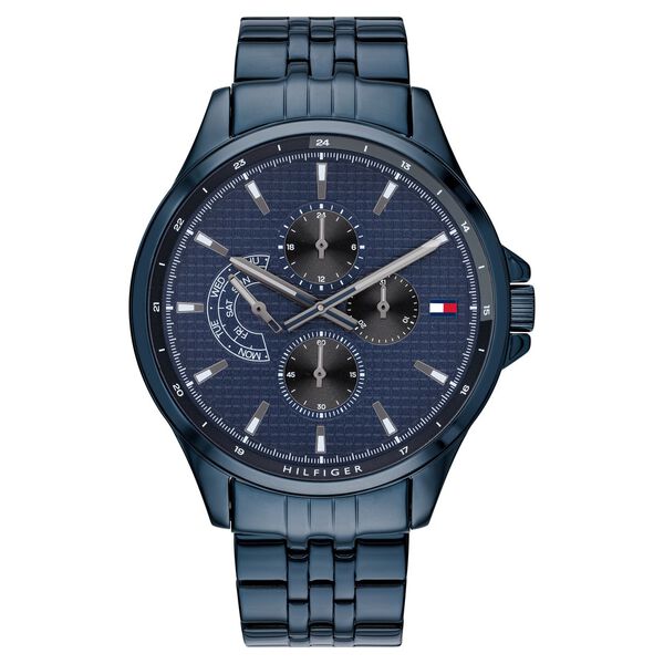 Tommy Hilfiger Quartz Multifunction Blue Dial Stainless Steel Strap Watch for Men - image number 0
