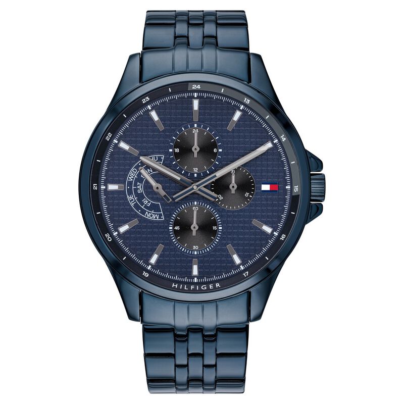 Tommy Hilfiger Quartz Multifunction Blue Dial Stainless Steel Strap Watch for Men