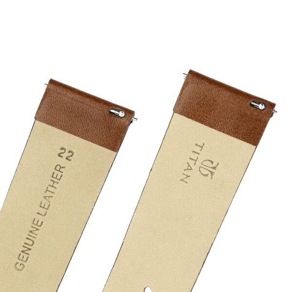 22 mm Tan Genuine Leather Strap for Men - image number 4