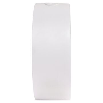 Titan Alarm Clock - Analog Round Table Clock With Digital Lcd Screen For Temperature Humidity, White Dial And Case