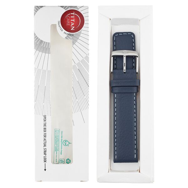 20 mm Blue Genuine Leather Straps for Men - image number 5