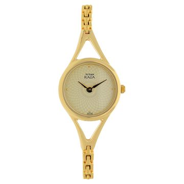 Titan Raga Golden Dial Analog Metal Strap watch for Women