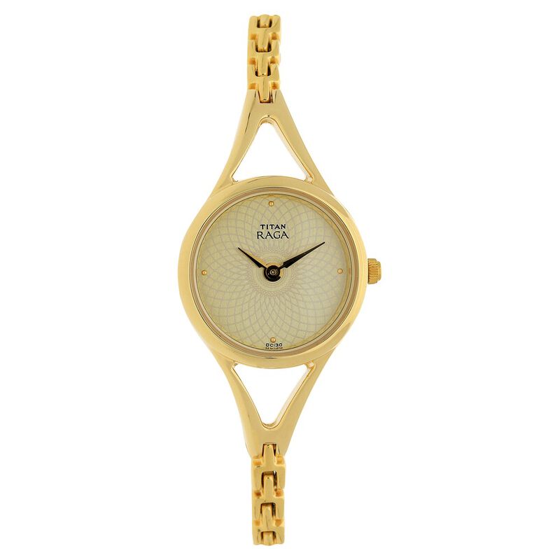 Titan Raga Golden Dial Analog Metal Strap watch for Women - image number 0