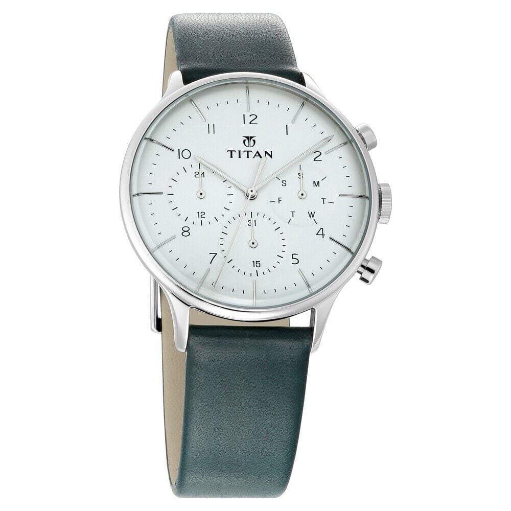 Titan white online dial watch