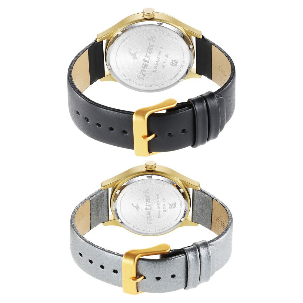Buy Online Fastrack Mixmatched Couple Watches with Grey and Silver Dial 6803168033al01p Titan