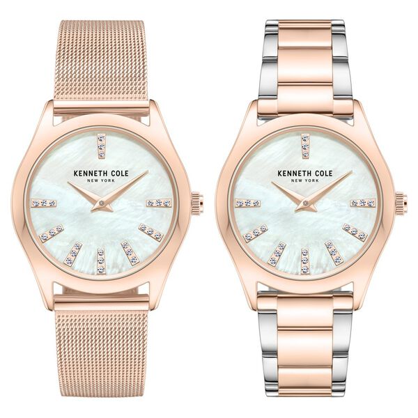 Kenneth Cole Quartz Analog Mother Of Pearl Dial Stainless Steel Interchangeable Strap Watch For Women - image number 1
