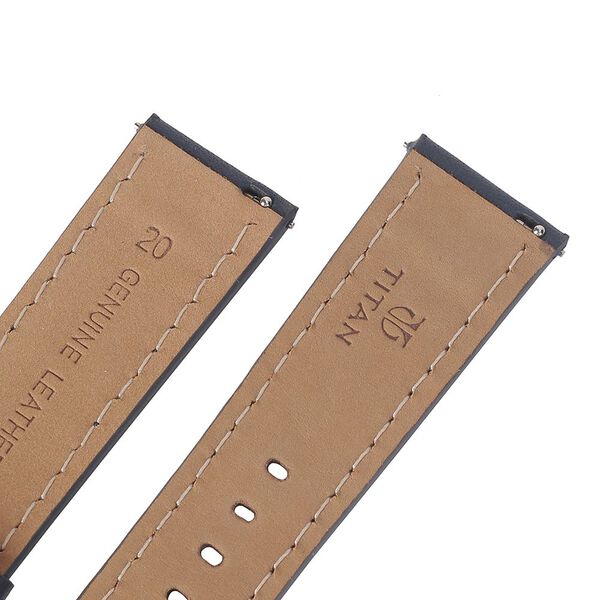 20 mm Blue Genuine Leather Strap for Men - image number 4