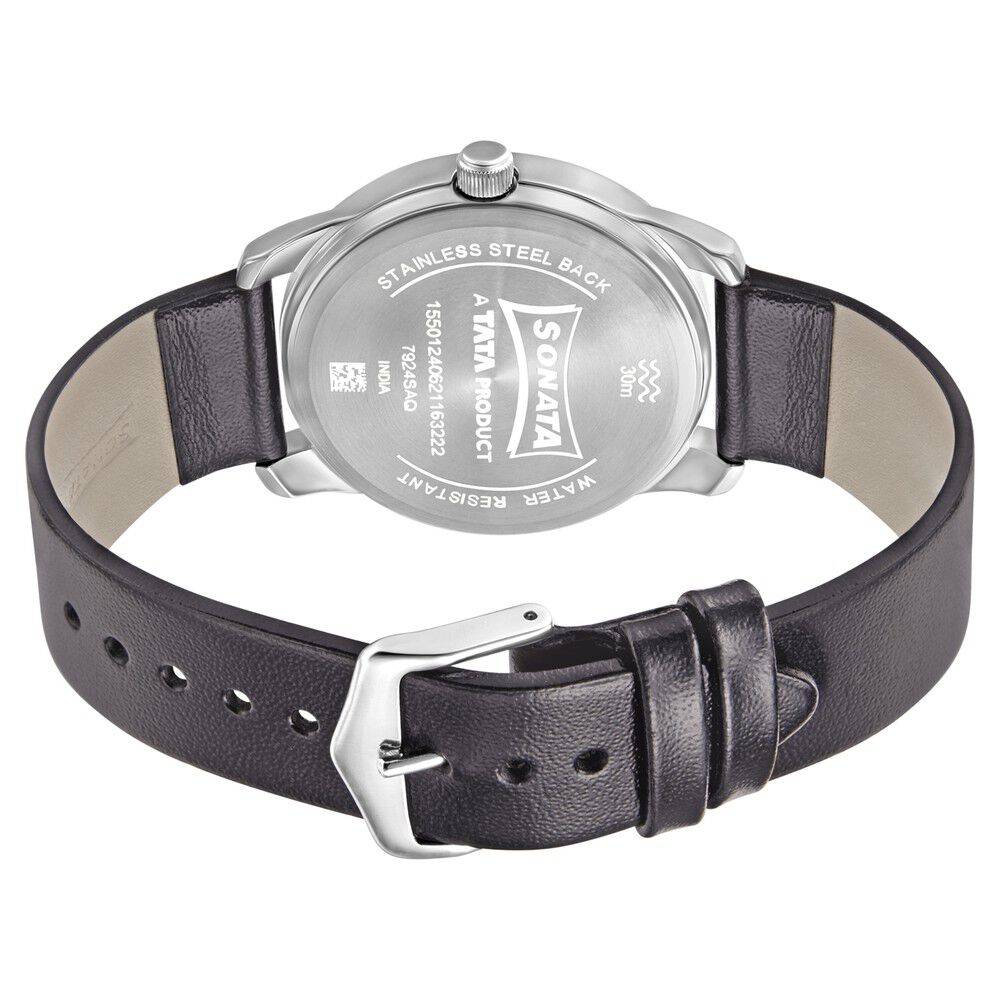 Buy Online Sonata RPM Quartz Analog with Day and Date Black Dial