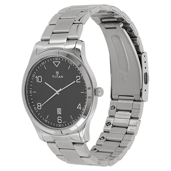 Titan Workwear Black Dial Analog with Date Stainless Steel Strap Watch for Men - image number 1