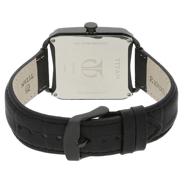 Titan Quartz Analog Black Dial Leather Strap Watch for Men - image number 3