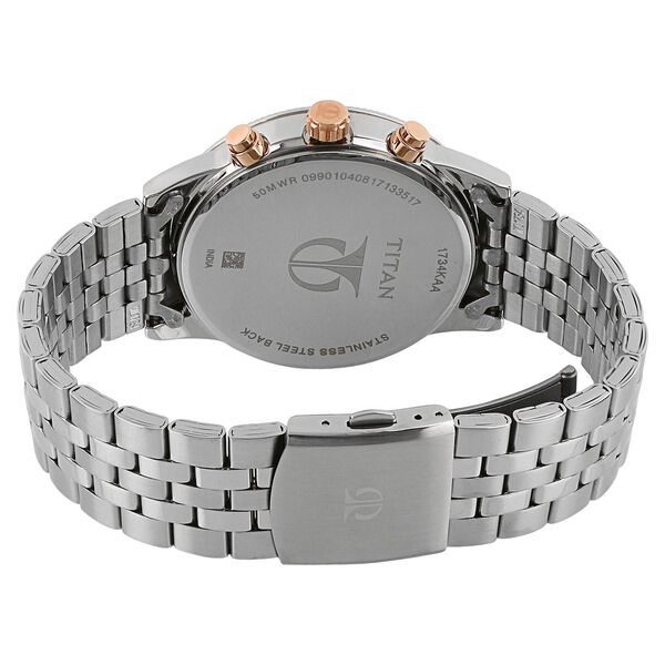 Titan Workwear Quartz Multifunction Brown Dial Stainless Steel Strap watch for Men - image number 3