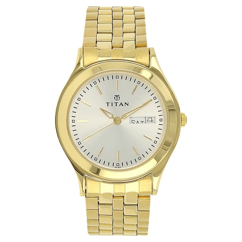 Buy Online Titan Metal Analog with Day and Date Silver Dial Quartz