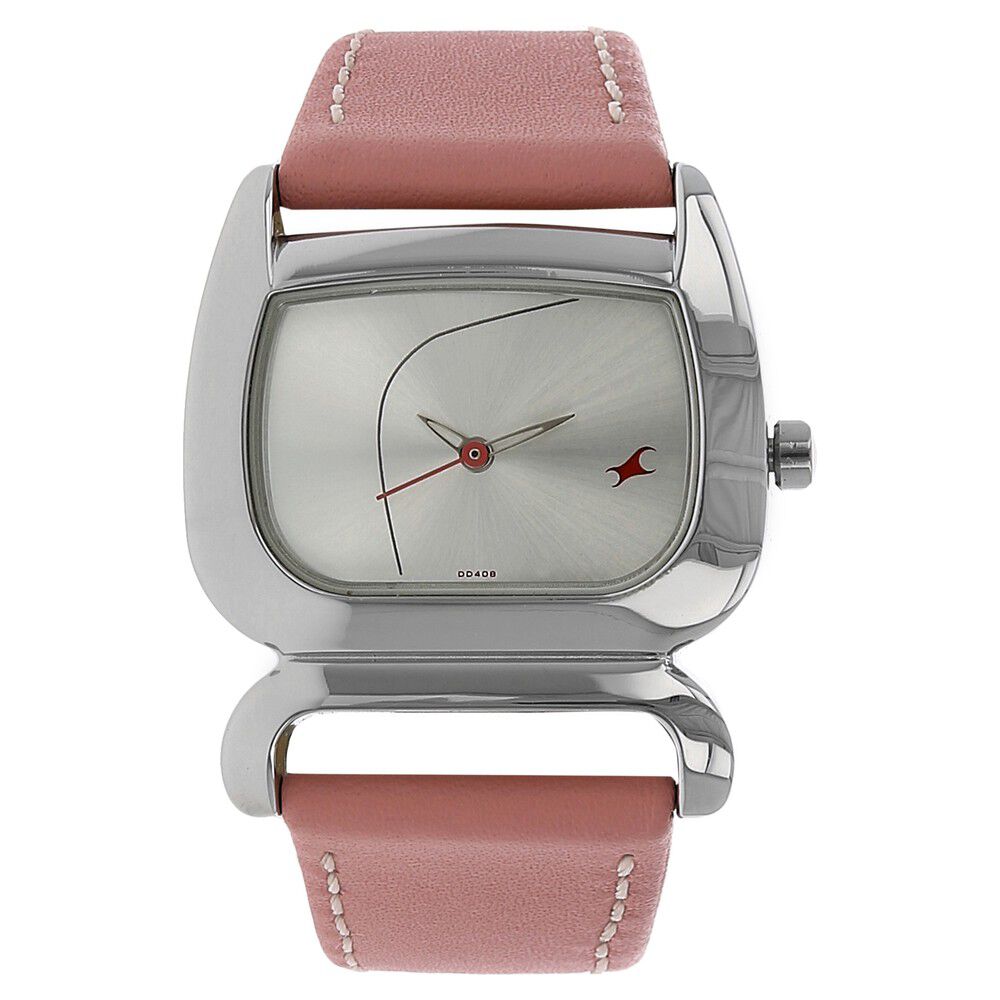 Buy Online Fastrack Quartz Analog Black Dial Leather Strap Watch