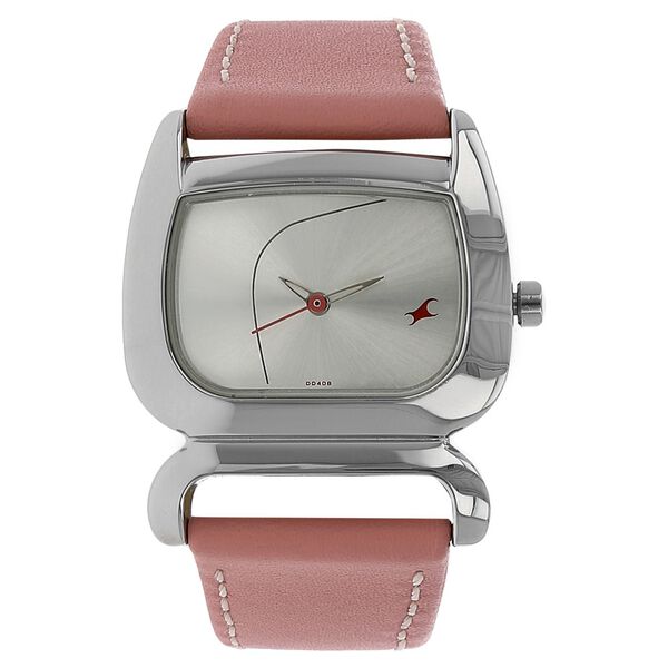 Fastrack Quartz Analog Silver Dial Leather Strap Watch for Girls - image number 0
