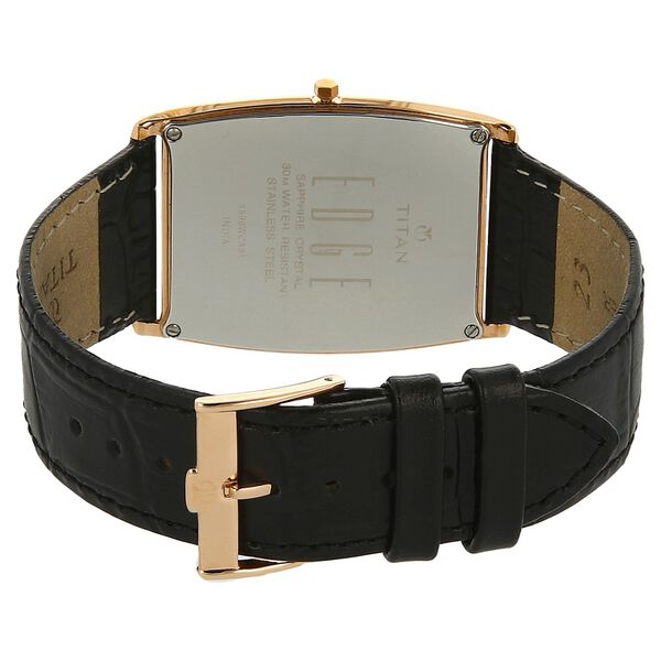 Titan Edge Quartz Analog Black Dial Black Leather Strap Watch For Men - image number 3