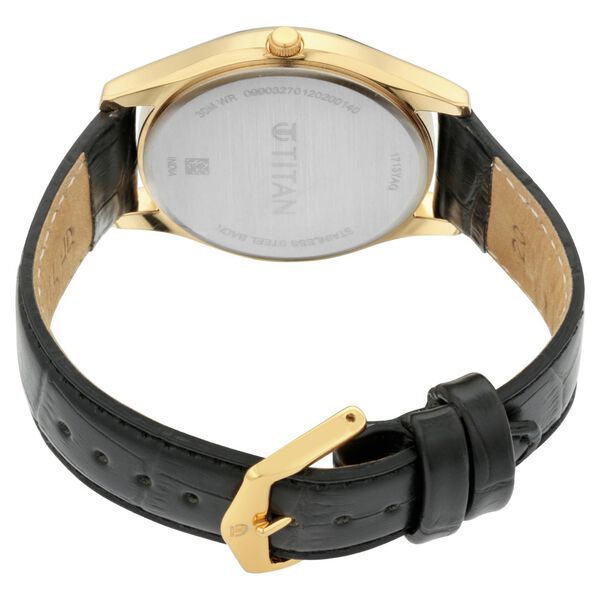 Titan Lagan Black Dial Analog Leather Strap Watch for Men - image number 4