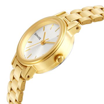 Sonata Essentials White Dial Women Watch With Stainless Steel Strap