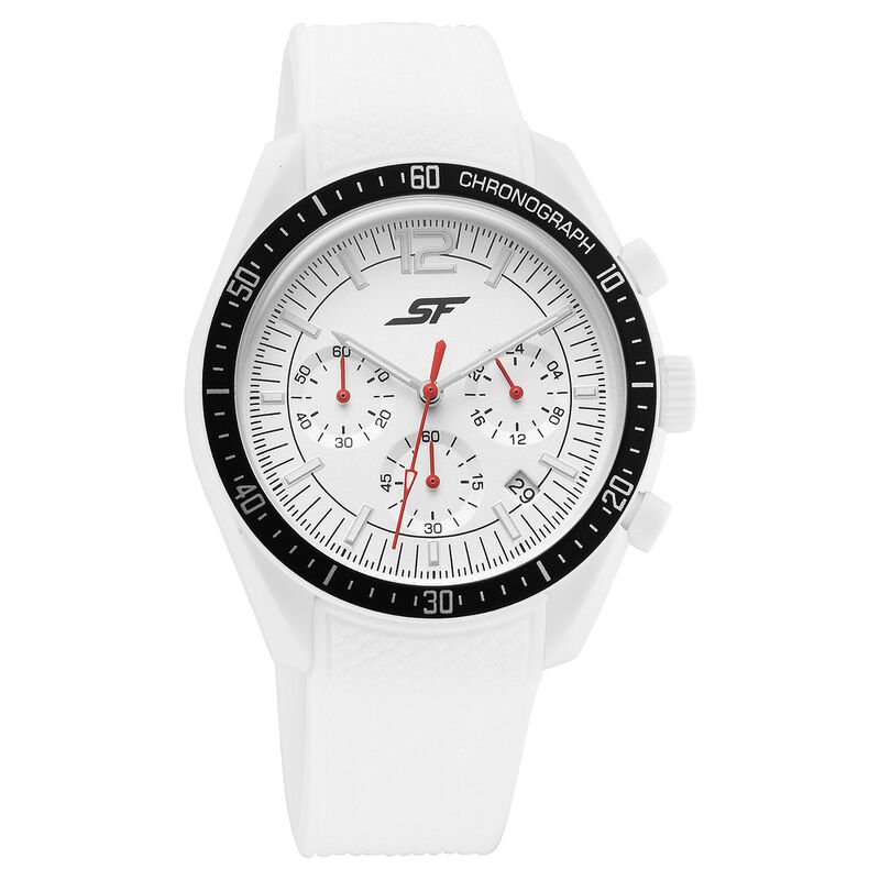 SF Genesis Bold Chronograph Watch for Men with White strap