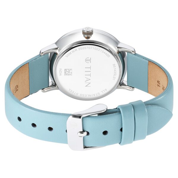 Titan Workwear Slimline Mother Of Pearl Dial Leather Strap Watch for Women - image number 4
