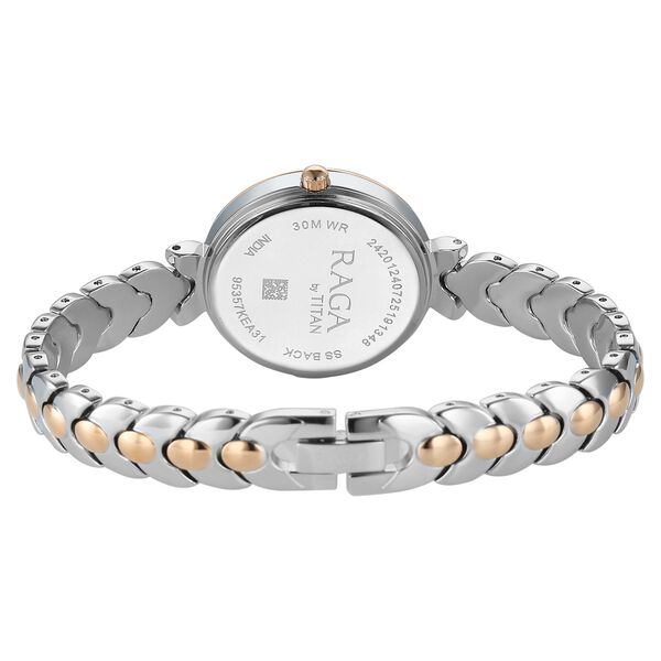 Titan Raga Showstopper Quartz Analog Rose Gold Dial Two Toned Metal Strap Watch For Women - image number 4